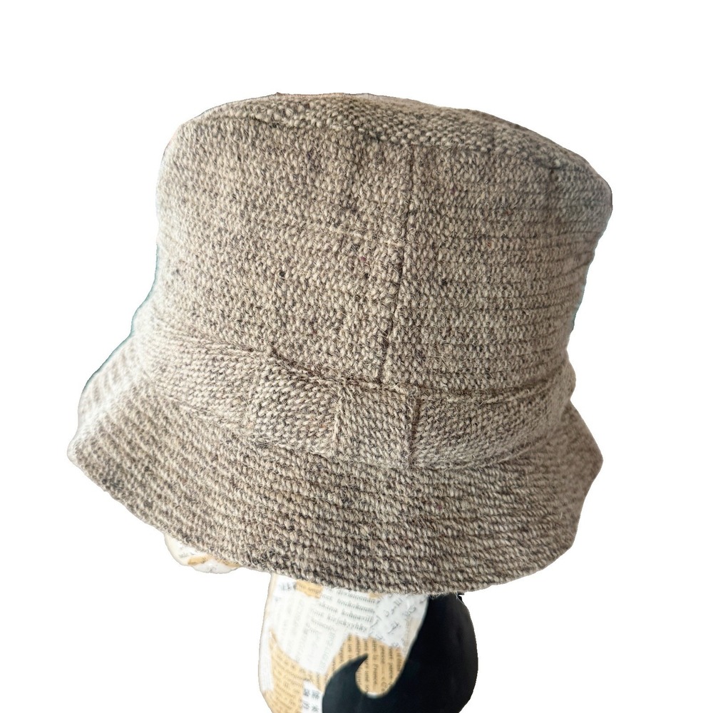 Vtg Original Irish Country Hat Norm Thompson Gray Taupe Virgin Wool Ireland 7